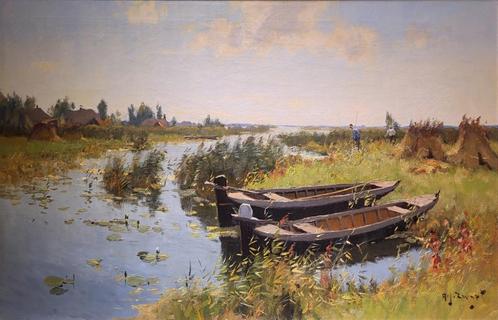 A.J. Zwart, C. Vreedenburgh, Ph. Sadee en Jannes de Vries., Antiek en Kunst, Kunst | Schilderijen | Klassiek, Ophalen