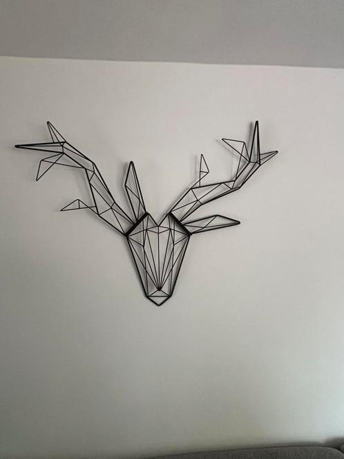 Metalen wanddecoratie hert, Huis en Inrichting, Woonaccessoires | Wanddecoraties, Zo goed als nieuw, Ophalen