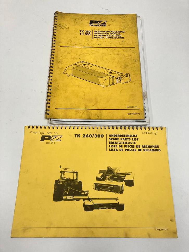 PZ Zweegers Handleidingen & Onderdelenlijsten TK 260/300, Auto diversen, Handleidingen en Instructieboekjes, Ophalen of Verzenden