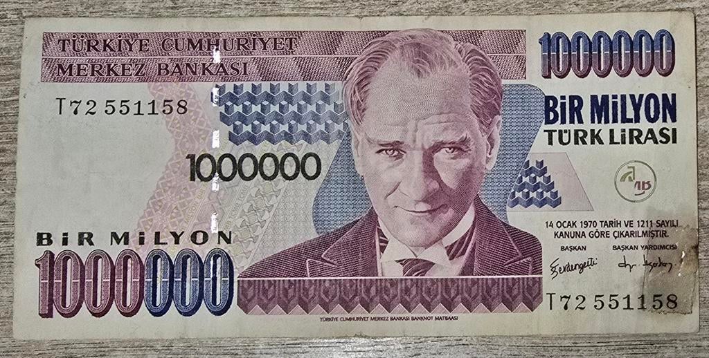 Turkije 1.000.000 lira, Ophalen, Overige landen