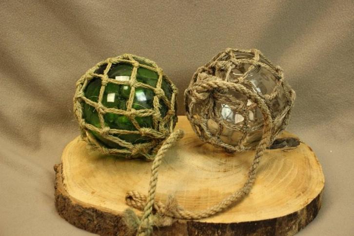 Vintage glazen bollen visdobbers, Antiek en Kunst, Antiek | Glas en Kristal, Ophalen of Verzenden