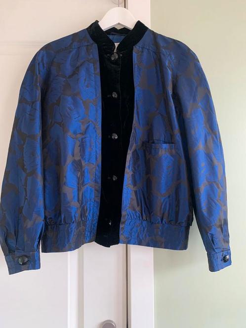 Valentino Zijde Bomber Jas, Kleding | Dames, Jassen | Zomer, Zo goed als nieuw, Maat 36 (S), Blauw, Ophalen of Verzenden