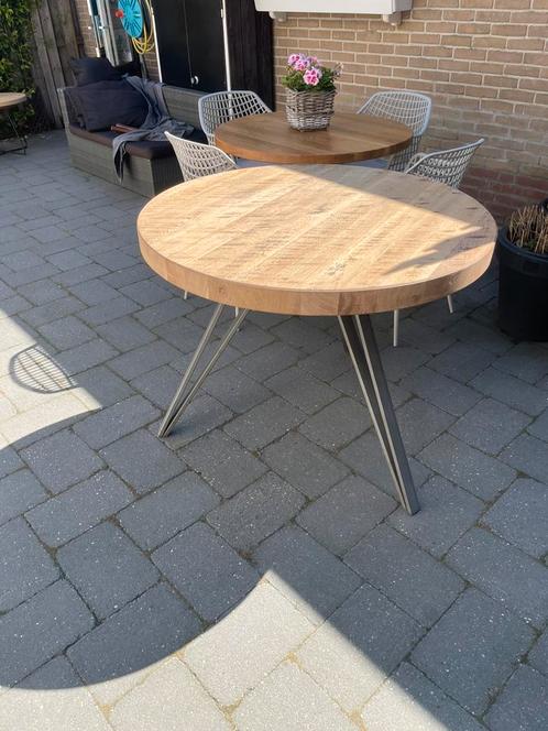 Te koop diverse massief eiken tafels tafelbladen salontafel, Huis en Inrichting, Tafels | Eettafels, 50 tot 100 cm, Rond, Eikenhout