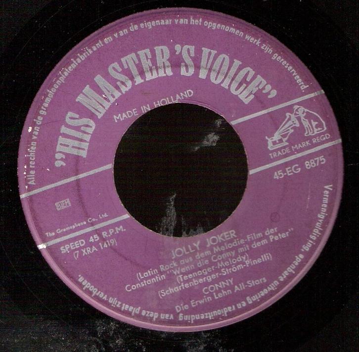 Conny (Froboes)-Jolly Joker&Hey Boys-How Do You Do- 1959, Cd's en Dvd's, Vinyl Singles, Gebruikt, Pop, Ophalen