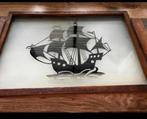 Antiek art deco dienblad met schip, Watersport en Boten, Ophalen of Verzenden, Zo goed als nieuw, Interieur en Kussens