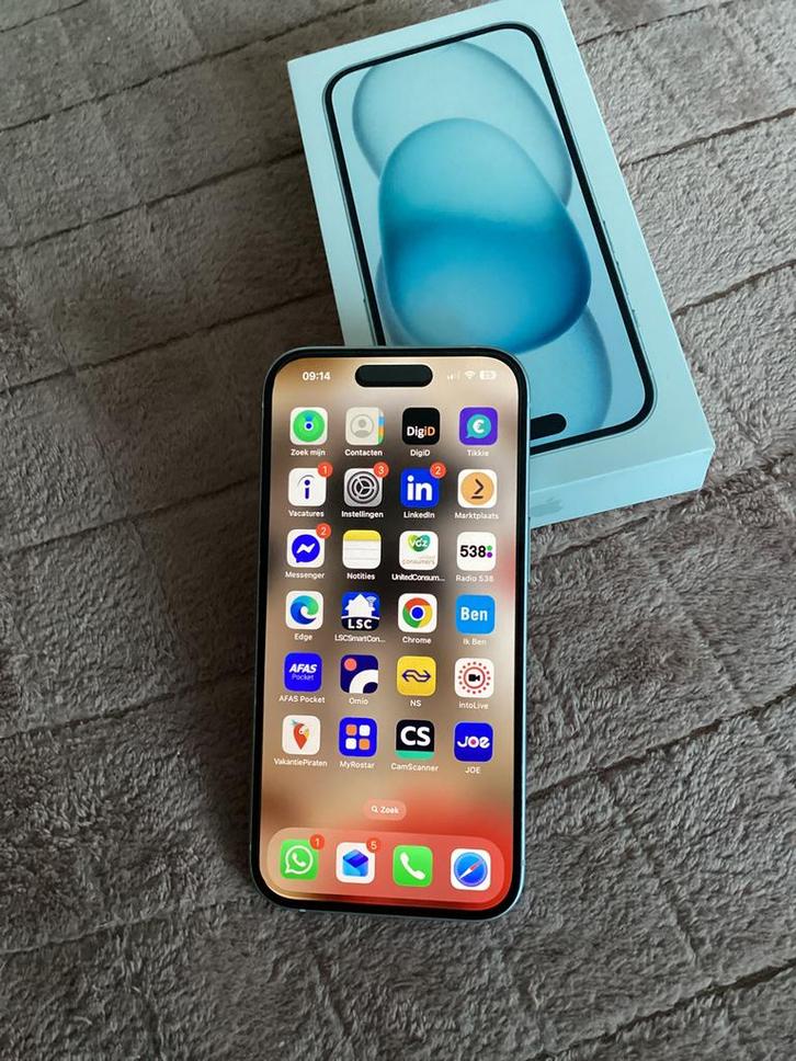 *Nieuwstaat* Apple Iphone 15 Blue 128 GB, Telecommunicatie, Mobiele telefoons | Apple iPhone, Zo goed als nieuw, 128 GB, iPhone 15