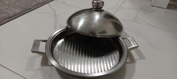 RVS Grillpan met Deksel - Zo Goed Als Nieuw! beschikbaar voor biedingen