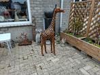 grote echt leren giraf beeld 1,30 cm hoog, Verzamelen, Beelden en Beeldjes, Ophalen of Verzenden, Zo goed als nieuw, Mens