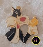 Sylvester en Tweety Pin - Looney Tunes, Verzamelen, Verzenden, Gebruikt, Figuurtje, Speldje of Pin