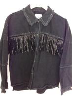 S2 Spijkerblouse zwart met franjes maat S ZARA, Kleding | Dames, Ophalen of Verzenden, Zo goed als nieuw, Maat 36 (S), Zara