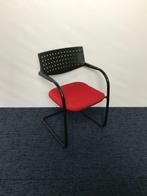 3 x Vitra Visavis design stoel, rood/zwart, Huis en Inrichting, Stoelen, Drie, Gebruikt, Stof, Ophalen