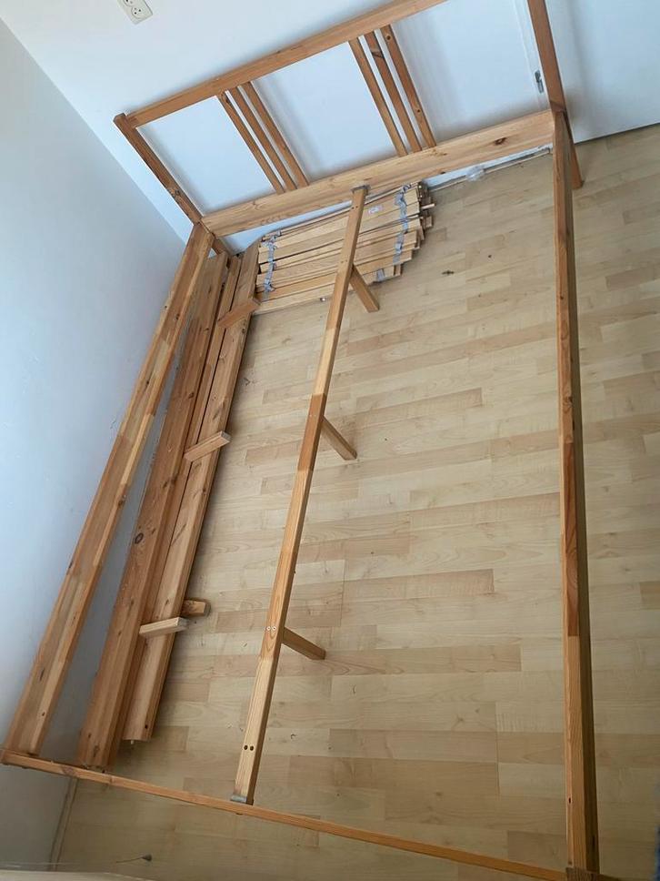 IKEA Twijfelaar Bedframe - Hout, Huis en Inrichting, Slaapkamer | Bedden, Zo goed als nieuw, Twijfelaar, 120 cm, 200 cm, Hout