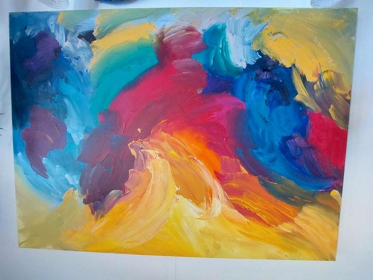 schilderij Marten Randa afmeting 110 hoog x 150 breed, Antiek en Kunst, Kunst | Schilderijen | Abstract, Ophalen