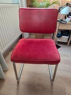 Vintage Rode Stoel met Chromen Frame, Huis en Inrichting, Gebruikt, Vintage, Ophalen of Verzenden, Metaal