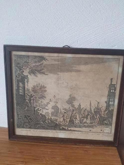 Albrecht & isabella bezoeken verwoeste stad oostende, 1604, Antiek en Kunst, Kunst | Etsen en Gravures, Ophalen