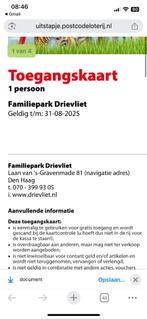 4 entreetickets Familiepark Drievliet (digitaal), Tickets en Kaartjes, Drie personen of meer, Ticket of Toegangskaart