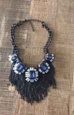 Elegante ketting met blauwe stenen, Overige materialen, Zwart, Ophalen of Verzenden, Zo goed als nieuw