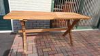 Massief eikenhouten tafel, schaar tafel., Huis en Inrichting, Ophalen, 200 cm of meer, Zo goed als nieuw, 25 tot 50 cm