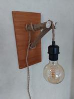 wandlamp met touw, Ophalen, Nieuw, Hout, Modern