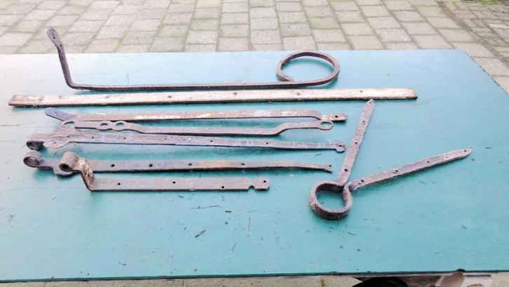 Stangen, gehengen en andere antiek ijzeren spullen, Antiek en Kunst, Curiosa en Brocante, Ophalen of Verzenden
