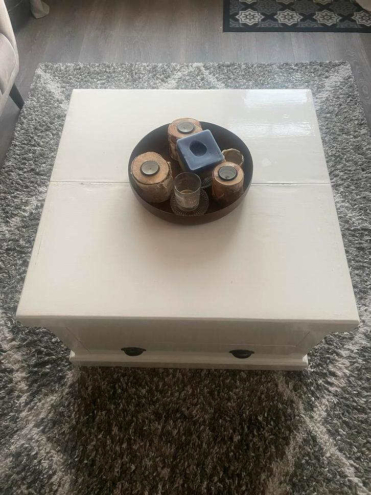 Salontafel/Kist met Opbergruimte - RAL9010, Huis en Inrichting, Tafels | Salontafels, Gebruikt, 50 tot 75 cm, 50 tot 100 cm, Vierkant