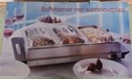 Buffetserver met warmhoudplaat 3x2L RVS, Huis en Inrichting, Keuken | Keukenbenodigdheden, Ophalen of Verzenden, Nieuw