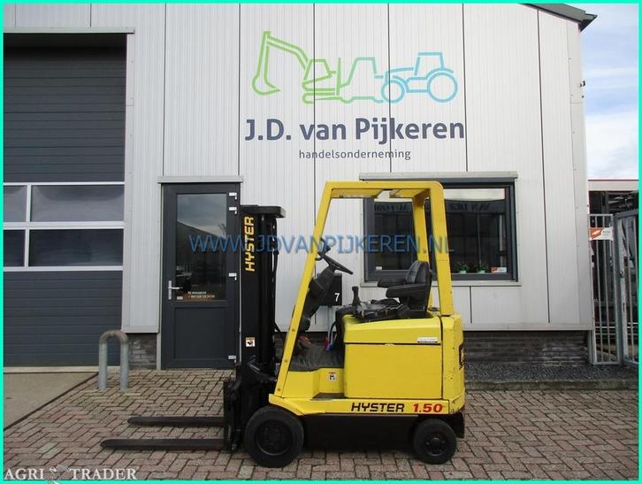 Hyster E1.50XM 2016cm hoog+triplex4.5m+sideshift+accu68%, Zakelijke goederen, Machines en Bouw | Heftrucks en Intern transport