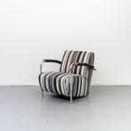 2x Leolux Scylla Fauteuil Lage Rug Grijs/Wit/Zwart Gestreept, Niet ingevuld, Niet ingevuld, 75 tot 100 cm, Ophalen of Verzenden