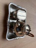 Thee pot op dienblad met doosje met thee lepeltjes, Antiek en Kunst, Ophalen of Verzenden