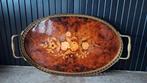 Vintage Houten Italiaans Dienblad met Bloemen Inlegwerk, Antiek en Kunst, Curiosa en Brocante, Ophalen of Verzenden