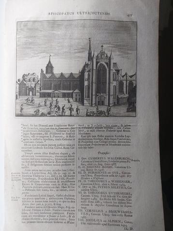 17 / Hooglandse Kerk te Leiden Gravure uit 1733 beschikbaar voor biedingen