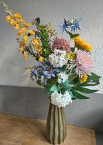 Prachtig zijden boeket, bloemstuk met zijden kunstbloemen, Ophalen of Verzenden, Zo goed als nieuw