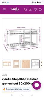 Stapel bed, Ophalen, Gebruikt, Tweepersoons, Hout