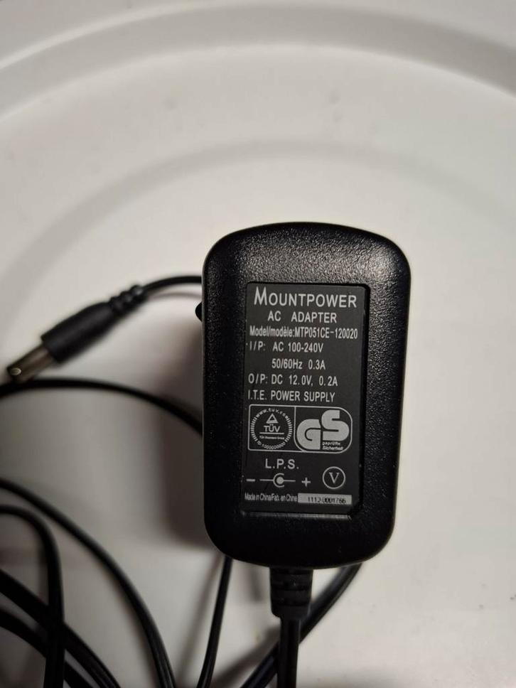 Mountpower AC Adapter 12V, Audio, Tv en Foto, Accu's en Batterijen, Gebruikt, Ophalen of Verzenden