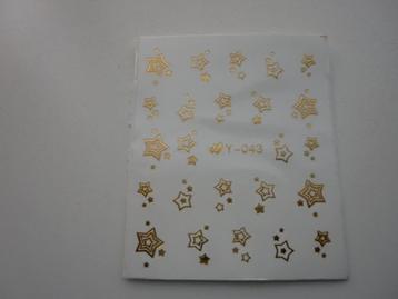 Velletje nagel water decals stickers Y-043 sterren goud beschikbaar voor biedingen
