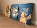 ️🎨Set van 3 | Pokemon x Van Gogh Canvas Wall Art | 40x50cm, Ophalen of Verzenden, Zo goed als nieuw, Overige typen