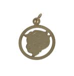 Kinderkopje jongen 14k goud bedel armband ketting hanger, Nieuw, Ophalen of Verzenden, Met edelsteen, Info@voordeelsieraden.nl