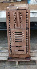 Strakke franse geëmailleerde gietijzeren Art Deco kachel, Huis en Inrichting, Kachels, Gebruikt, Houtkachel, Ophalen of Verzenden