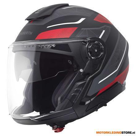 Schuberth J2 Sigma Jethelm, Zwart-Rood, Motoren, Kleding | Motorhelmen, Nieuw met kaartje, Ophalen of Verzenden