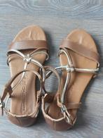 Elegante Tamaris leren sandalen - Maat 37, Tamaris, Bruin, Zo goed als nieuw, Sandalen of Muiltjes