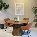 Mango hout eettafel 130 cm, Huis en Inrichting, Tafels | Eettafels, Ophalen, Rond, Nieuw, Vier personen