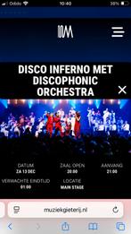 Te koop 2 kaartjes Disco inferno Muziekgieterij Maastricht, Tickets en Kaartjes, Twee personen, December