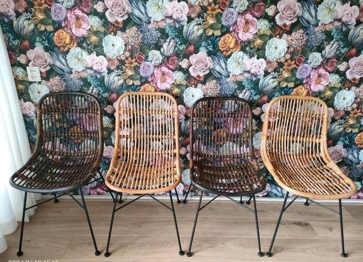 4 Mooie eetkamerstoelen; ZGAN, Huis en Inrichting, Stoelen, Zo goed als nieuw, Bruin, Ophalen