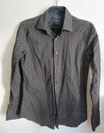 *Sette Fratelli slim fit alloverprint heren overhemd mt.S, Sette Fratelli, Halswijdte 38 (S) of kleiner, Zwart, Ophalen of Verzenden