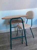 Schoolset (vintage look) - tafel en stoel kind, Kinderen en Baby's, Kinderkamer | Tafels en Stoelen, Ophalen, Zo goed als nieuw