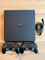 Sony PlayStation 4 + 2 controllers & 10 spellen, Met 2 controllers, Ophalen of Verzenden, Slim, 500 GB