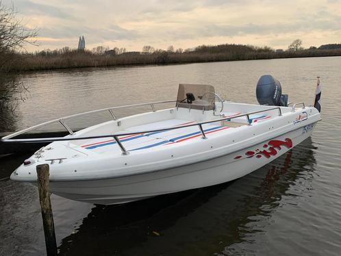 Consoleboot met kieptrailer en Yamaha 50pk motor., Watersport en Boten, Vis- en Consoleboten, Gebruikt, 30 tot 50 pk, 3 tot 6 meter