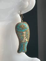 Vintage vis brass oorbellen, Ophalen of Verzenden, Zo goed als nieuw, Overige materialen