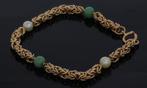Fraaie 18k gouden konings schakel armband parel aventurijn, Sieraden, Tassen en Uiterlijk, Armbanden, Voordeelsieraden, Ophalen of Verzenden
