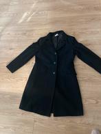 Zwarte lange jas maat 42 ,80% wol..bijna nieuw, Ophalen of Verzenden, Zo goed als nieuw, Maat 42/44 (L), Zwart